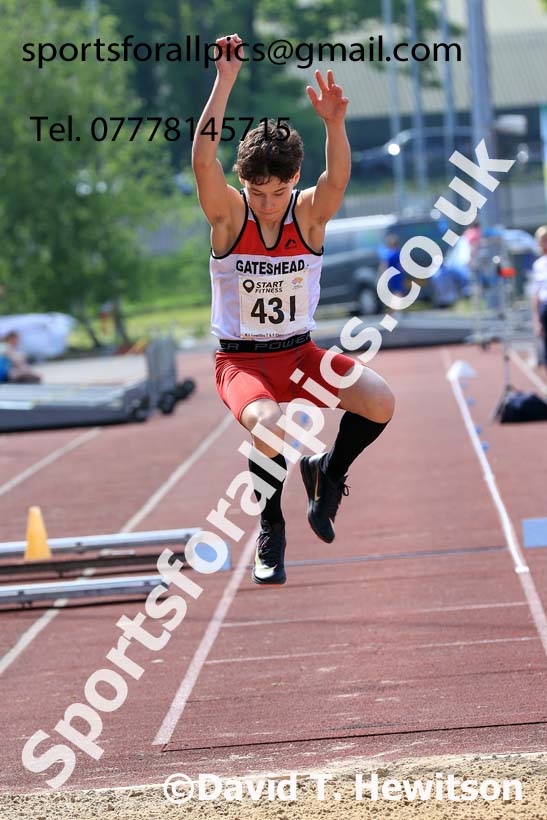 Mens Under-17s Triple Jump, 2024 North Eastern Track and Field Champs., Middlesbrough.  Photo: David T. Hewitson/Sports for All Pics